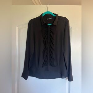 The Kooples Black Ruffle Blouse size 2